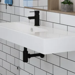 Arezzo Round Matt Black Modern Basin Bottle Trap