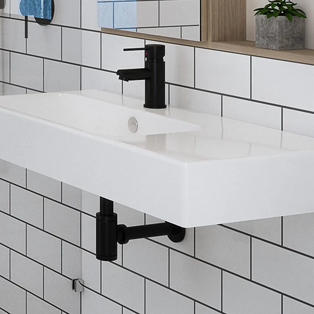 Arezzo Round Matt Black Modern Basin Bottle Trap 1 Arezzo Round Matt Black Modern Basin Bottle Trap