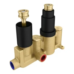 Arezzo Round Modern Twin Concealed Shower Valve - Matt Black -Bathroom Furniture Store rsv31blk nd1