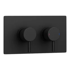 Arezzo Round Modern Twin Concealed Shower Valve - Matt Black -Bathroom Furniture Store rsv31blknewd3