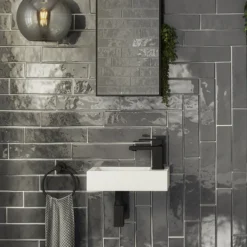 Arezzo Square Matt Black Modern Basin Bottle Trap -Bathroom Furniture Store sqbotblk d2