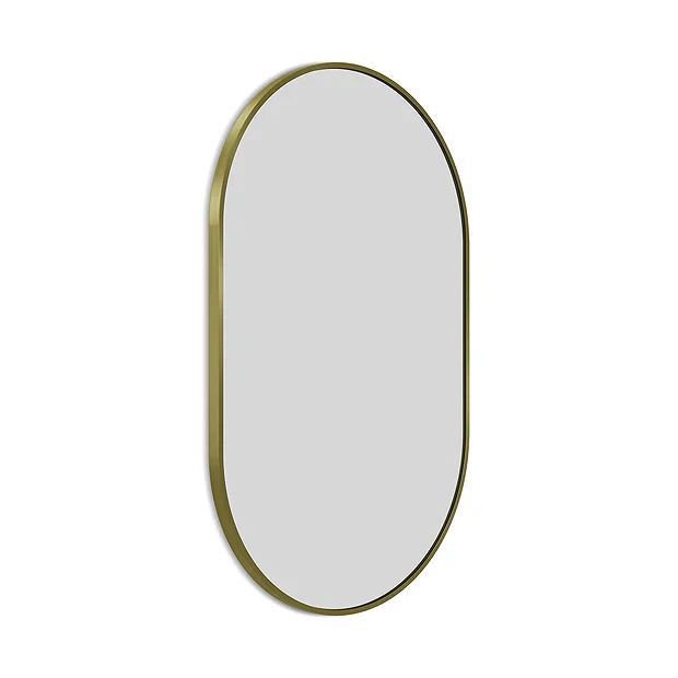Arezzo Brushed Brass 500 X 800mm Capsule Mirror 2 Arezzo Brushed Brass 500 X 800mm Capsule Mirror - Image 2