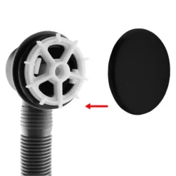 Arezzo Matt Black Easy Clean Click Clack Bath Waste With Overflow -Bathroom Furniture Store wa900ek d1