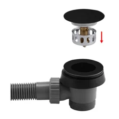 Arezzo Matt Black Easy Clean Click Clack Bath Waste With Overflow -Bathroom Furniture Store wa900ek d2