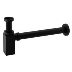Arezzo Square Shallow Basin Bottle Trap - Matt Black